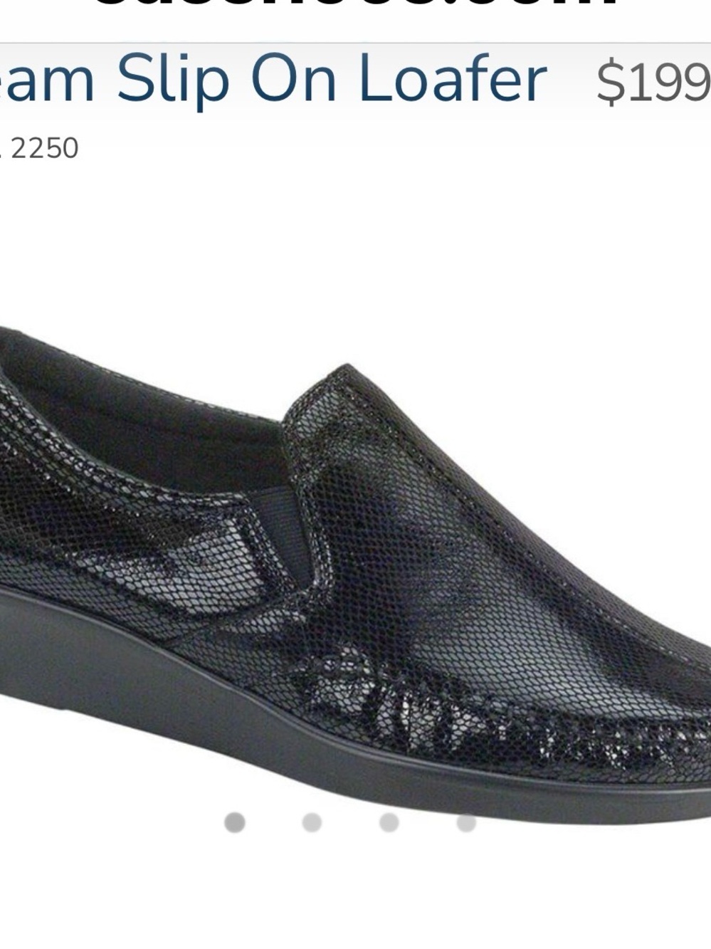 SAS Women’s “Dream” Black Snake Slip-On Comfort Loafers - Picture 8 of 10